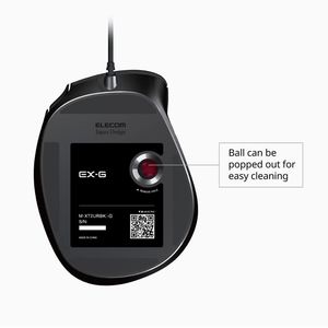 ELECOM EX-G Trackball Mouse, Wired,Thumb Control, Ergonomic Design, 5-Button F